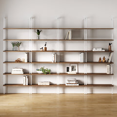 6-Shelf Bookcase Oak Matte White (Set of 4)