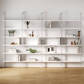 6-Shelf Ladder Bookshelf White (Set of 4)