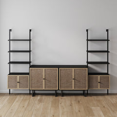 Boho Rattan Entertainment Center