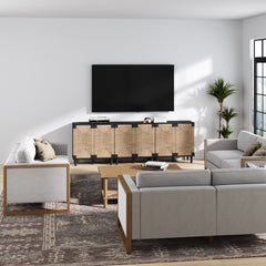 Seagrass TV Console Credenza Black (Set of 3)