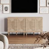 Seagrass TV Console Credenza Raw Oak (Set of 2)