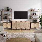 Seagrass TV Wall Unit Dark Brown (2 Cabinets)