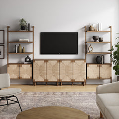 Seagrass TV Wall Unit Dark Brown (2 Cabinets)