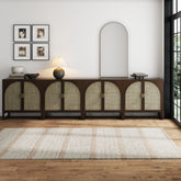 Large Arched Credenza Console Table Dark Acacia (Set of 4)