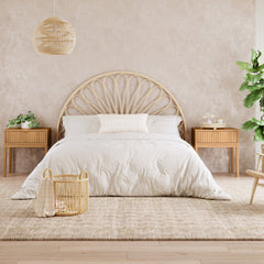 Mid-Century Fluted Nightstands Warm Pine (Set of 2)