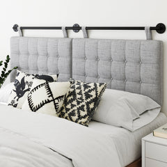 Button Tufted King Wall Mount Headboard