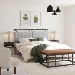 Button Tufted King Wall Mount Headboard