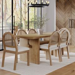 Bohemian Cane Dining Set (6 Chairs)