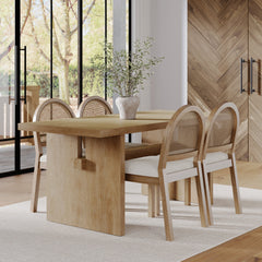 Bohemian Cane Dining Set (4 Chairs)