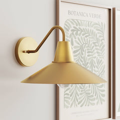 Mid-Century Modern Metal Vintaged Brass Wall Sconce