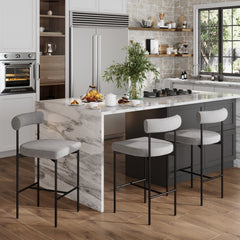 Metal Counter Height Bar Stools Gray (Set of 3)