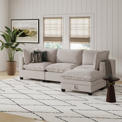 Modern Cloud Sofa Corner Seat Textured Gray (Modular Sofa Part)