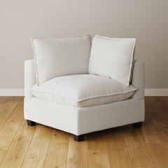 Modern Cloud Sofa Corner Seat Pearl White (Modular Sofa Part)