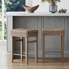 Seagrass Counter Height Bar Stools Brown (Set of 2)