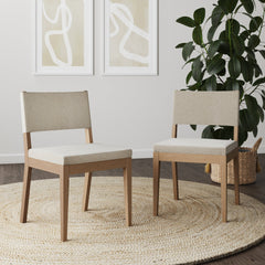 Upholstered Dining Chair Light Brown (Set of 2)