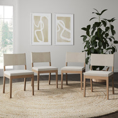 Upholstered Dining Chair Light Brown (Set of 4)
