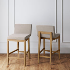 Wood Counter Height Bar Stools Light Brown (Set of 2)