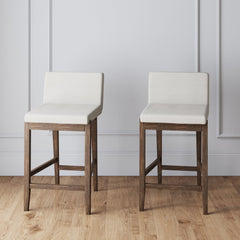 Boucle Counter Height Bar Stools Dark Brown (Set of 2)