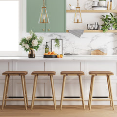 Cushioned Counter Height Bar Stools Warm Pine (Set of 4)