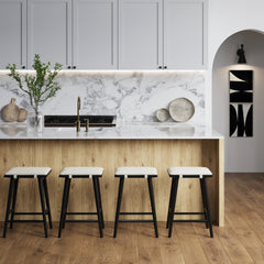 Boucle Counter Height Bar Stools Black (Set of 4)
