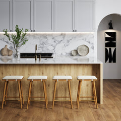 Boucle Counter Height Bar Stools Brown (Set of 4)