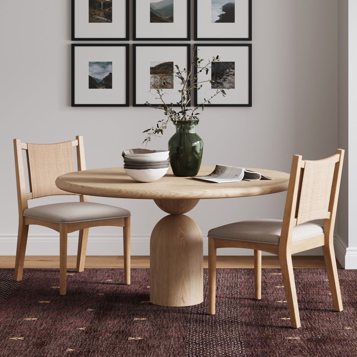 Arched Back Seagrass Dining Chair Light Brown (Set of 2)