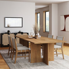 Woven Rope Back Dining Chair Brushed Light Brown (Set of 4)