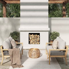 Outdoor Patio Wood Loveseats Gray Acacia (Set of 2)