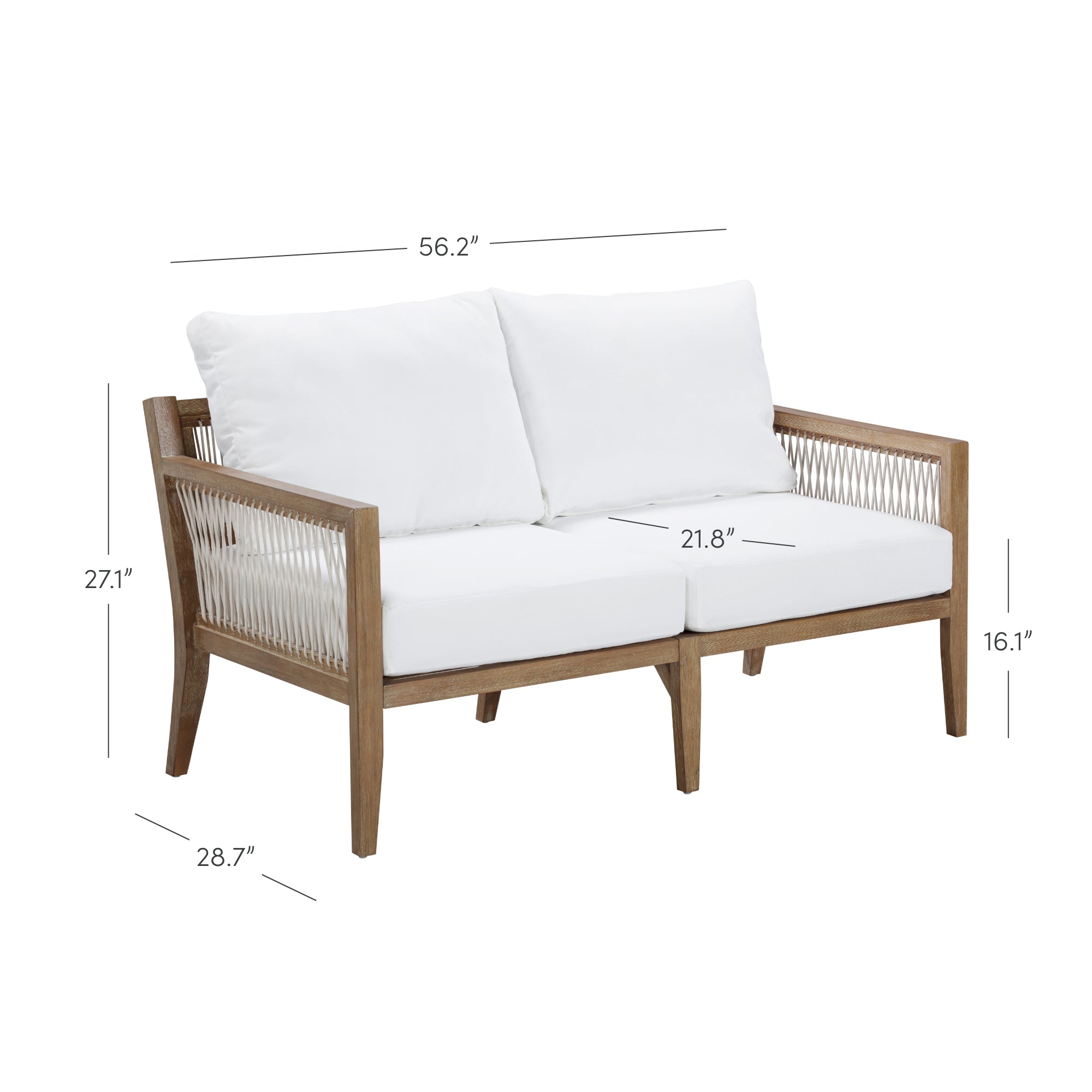 Outdoor 4 Piece Wood Patio Set Loveseats and Chairs White