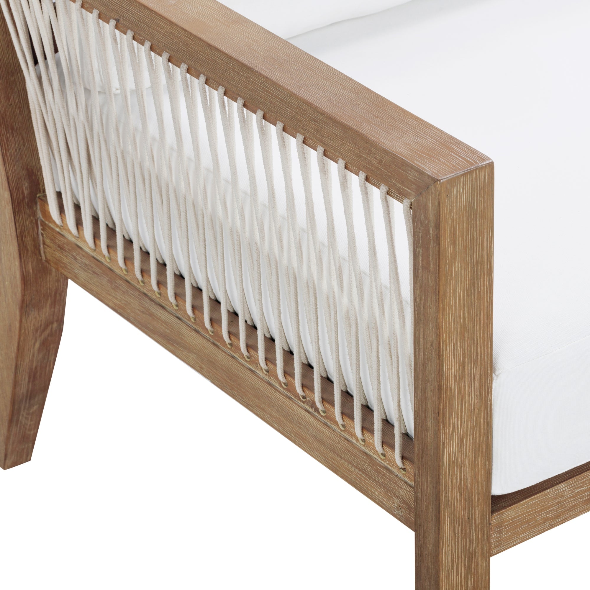 Outdoor Patio Wood Arm Chairs White (Set of 2)