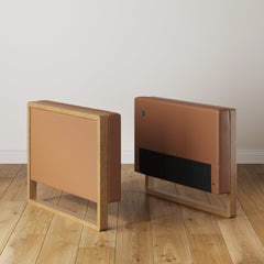Upholstered Leather Sofa Arms Camel (Modular Sofa Part)