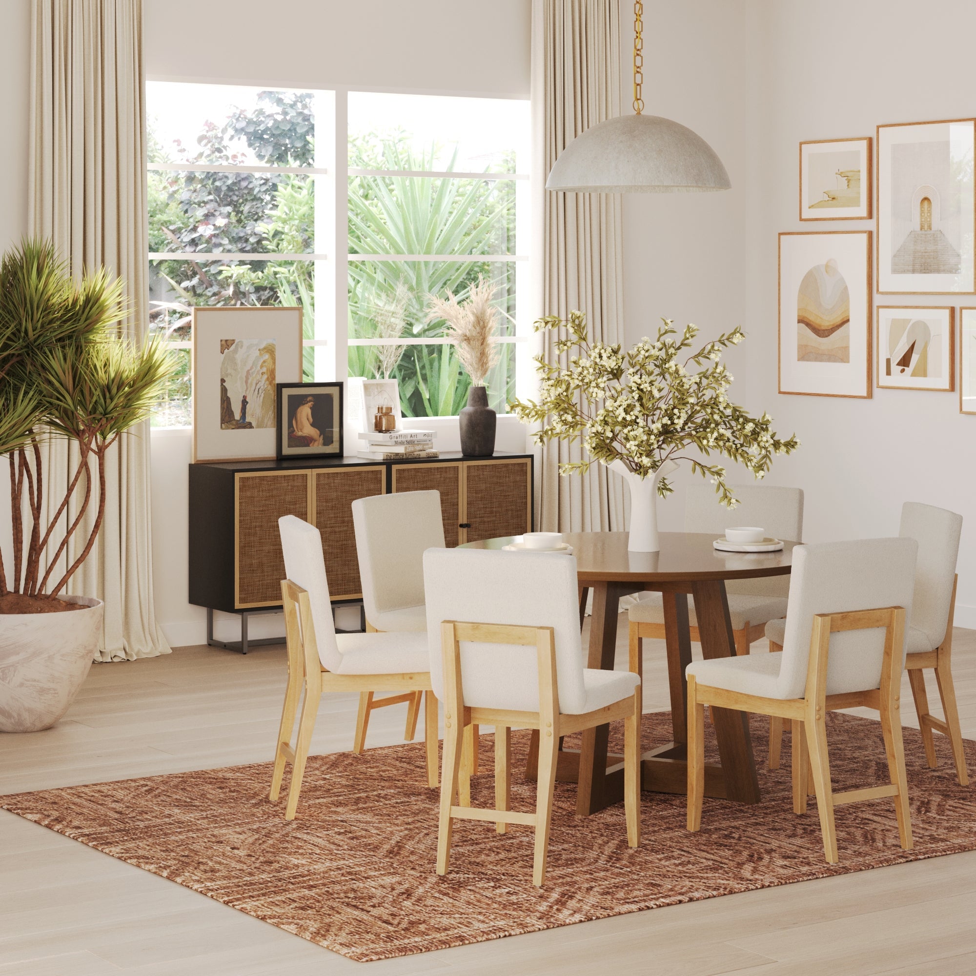 Modern Exposed Back Dining Chair (Set of 6)