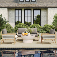 Outdoor 3 Piece Wood Patio Set Loveseat and Chairs