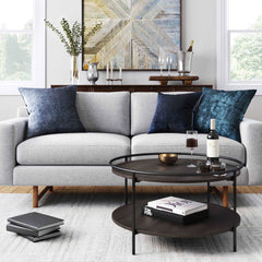 Wood 2-Tier Round Circular Coffee Table