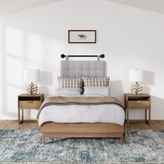 Wood Modern Farmhouse Nightstands (Set of 2)