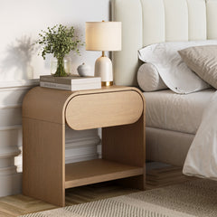 Mid-Century Arched Nightstand Light Brown