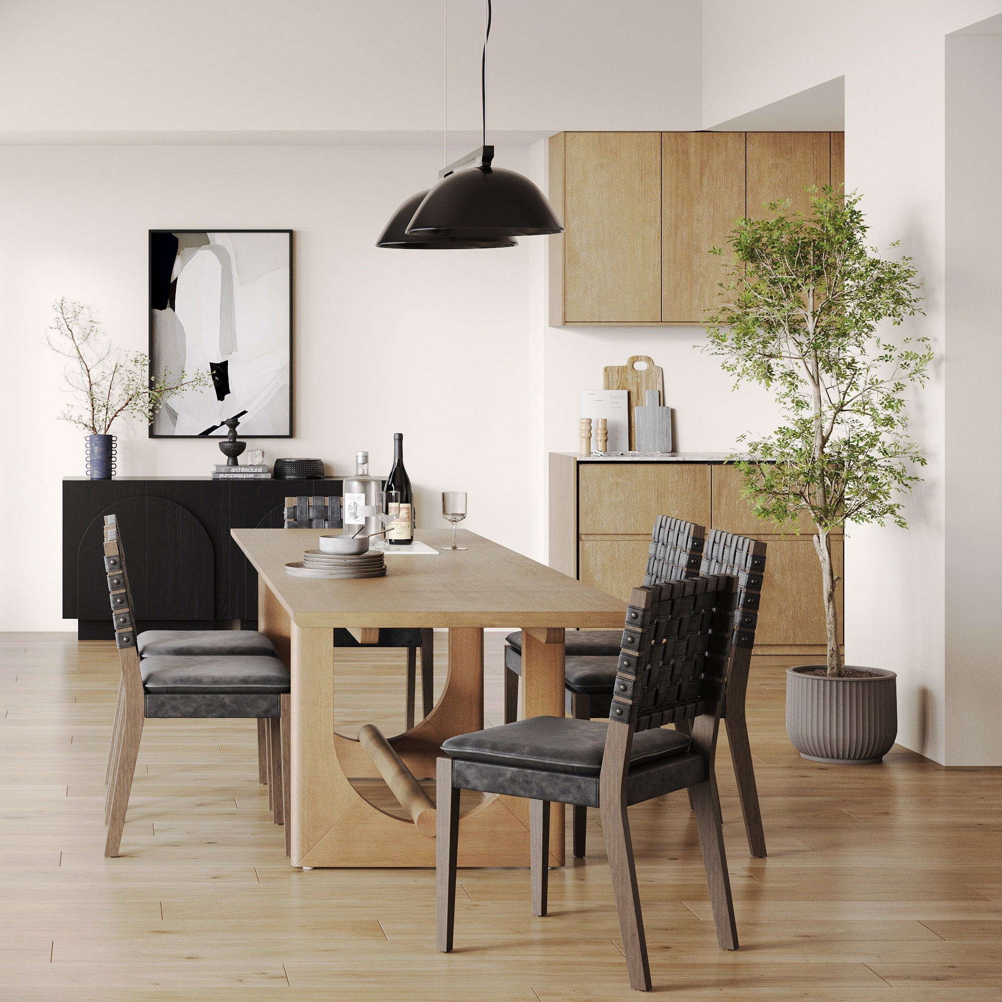 Mid-Century Modern Table Extension with Wood Veneer