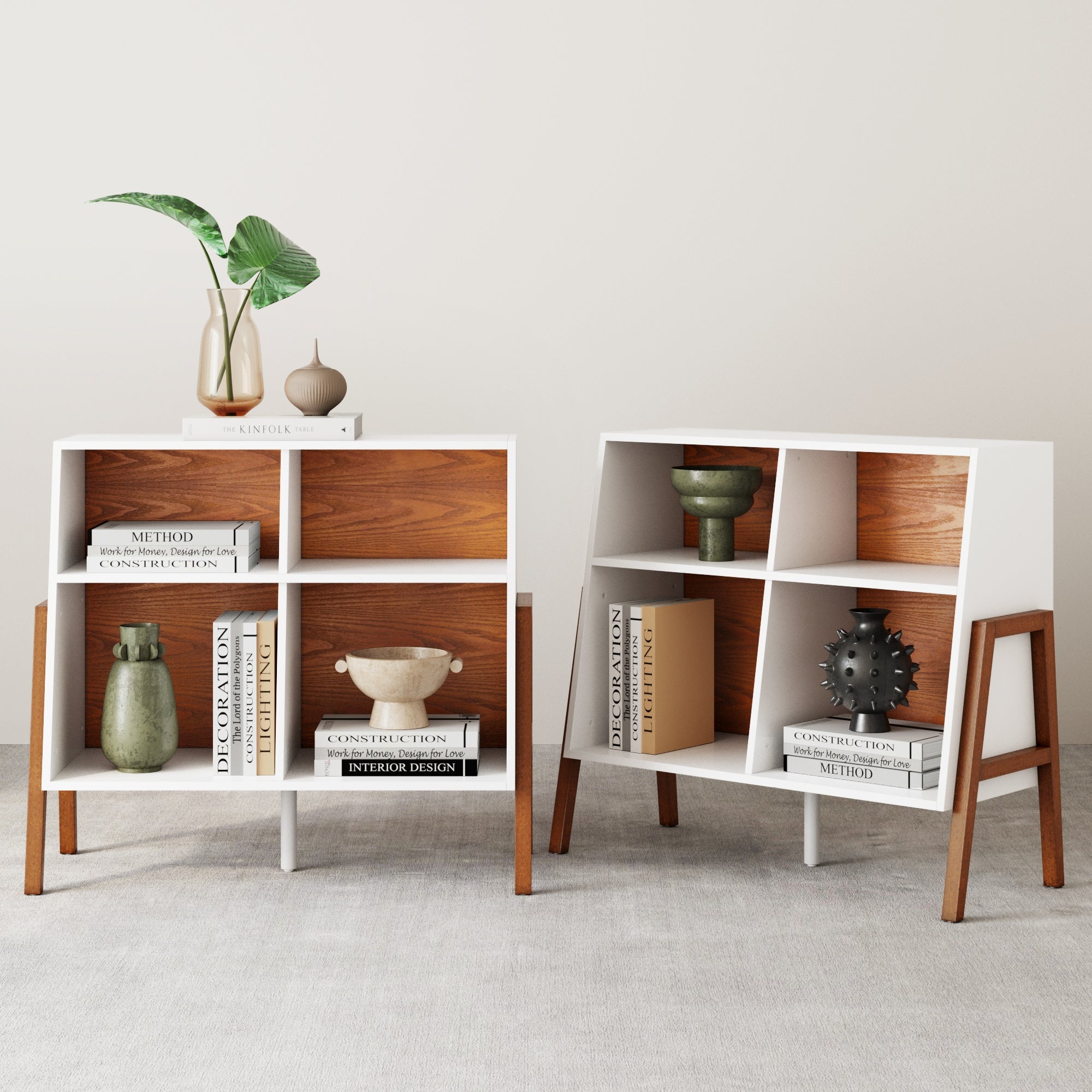 Mid-Century TV Console (Set of 2)