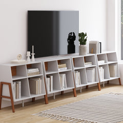 Large Mid-Century Credenza Open Storage Unit (Set of 4)