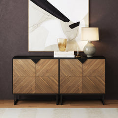Brushed Fir TV Console Credenza (Set of 2)