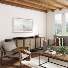 Rattan TV Console Credenza Walnut (Set of 3)