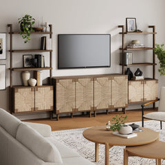 Seagrass TV Wall Unit Dark Brown (2 Cabinets)