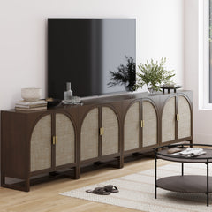 Large Arched Credenza Console Table Dark Acacia (Set of 4)